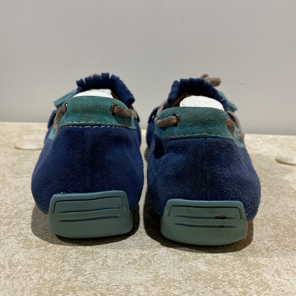 Vaneli Two Tone Blue Suede Driving Moccasins Driving Loafers - Picture 4 of 9